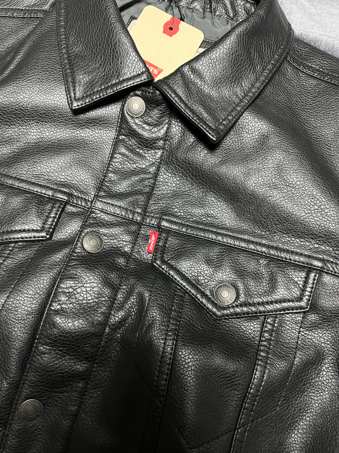 [M] 리바이스 레더 트러커 자켓 새상품 상품이미지6