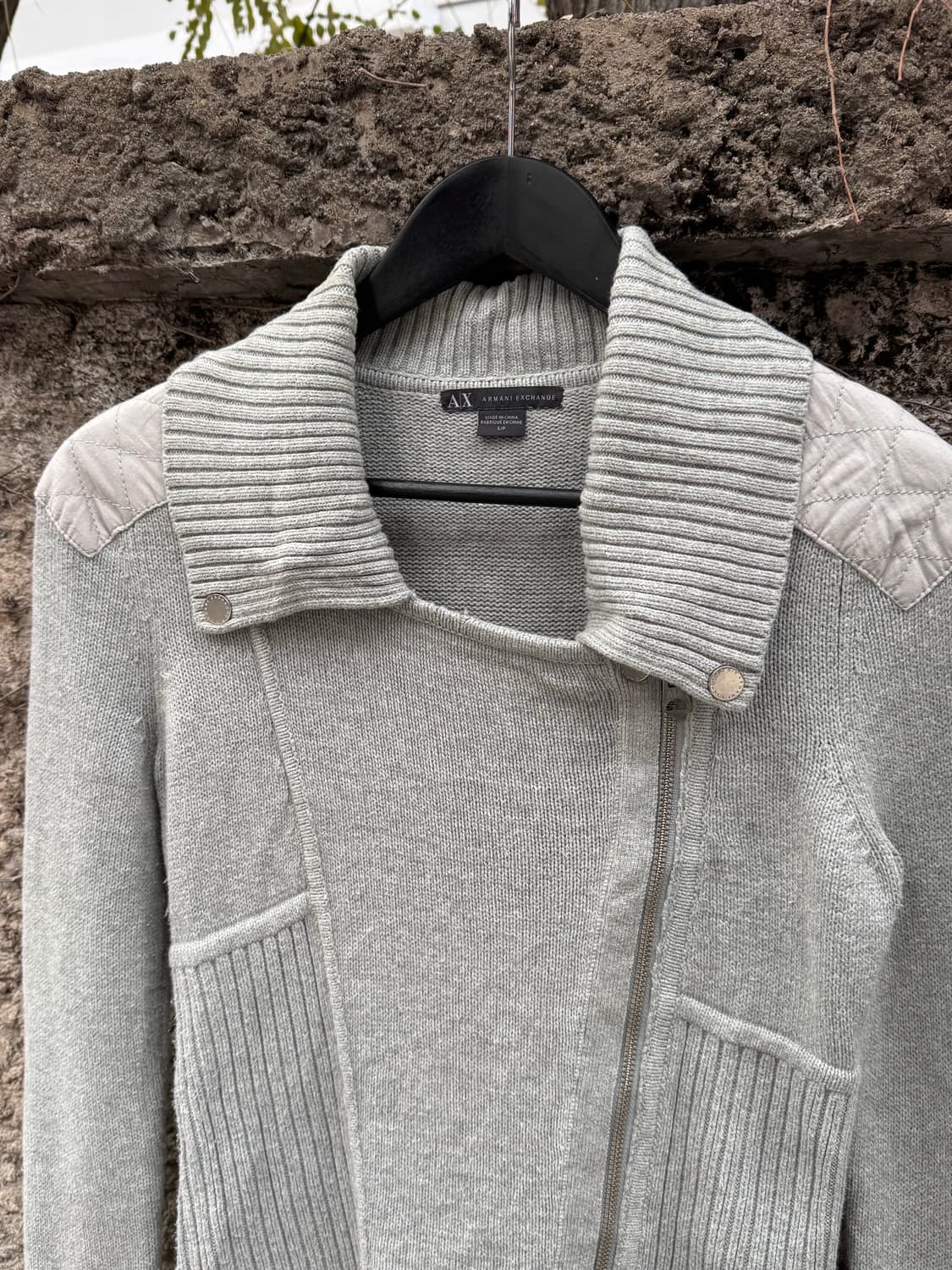 아르마니 익스체인지 언발란스 니트 집업 상품이미지4