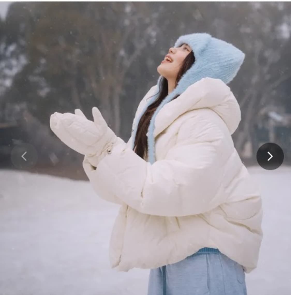 성해은패딩 온앤온 글러브 패딩 아이보리 상품이미지3