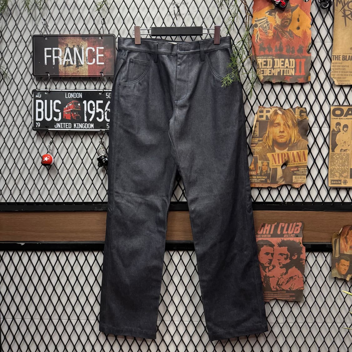 캘빈클라인 진스 워시드 데님 팬츠 후면 니 패널 포인트 그레이청 상품이미지1