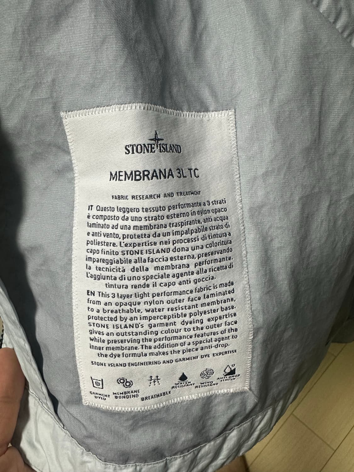 스톤아일랜드 25ss 멤브라나 L 스카이블루 매장판 상품이미지9