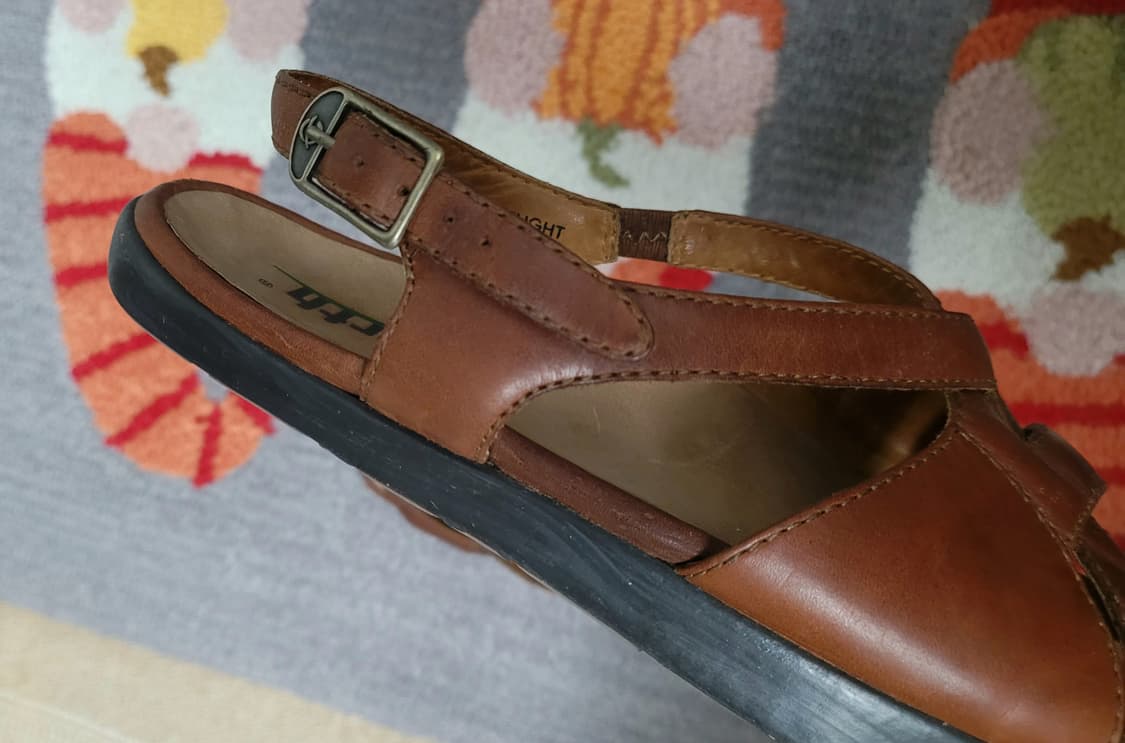 미국 빈티지 여성 가죽 라텍스 샌들(7.5) 240~245 상품이미지4