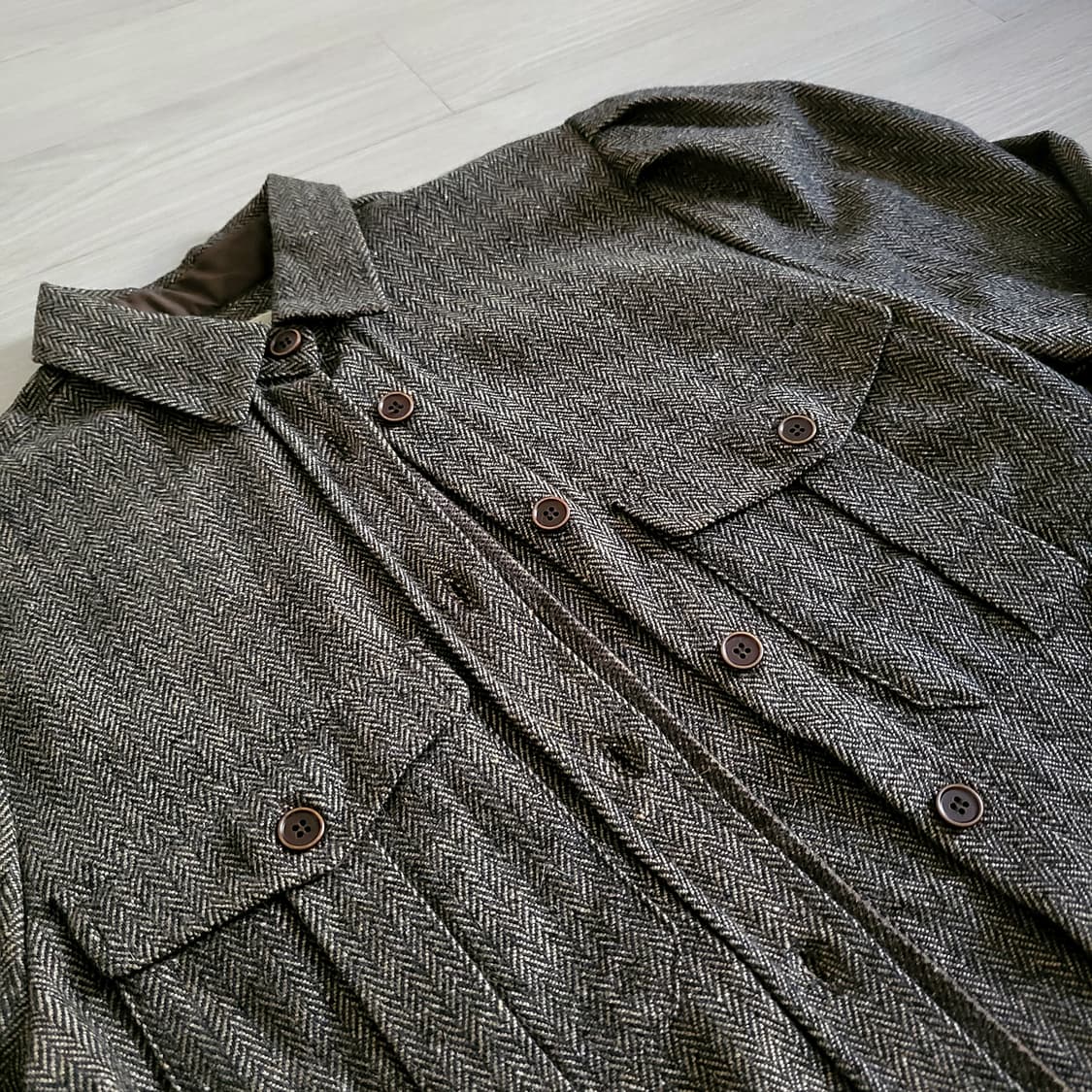 헤링본 울 셔츠 새상품 상품이미지2