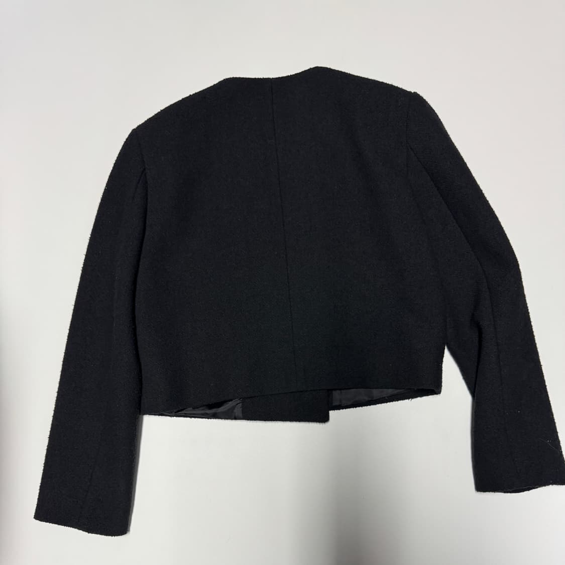 여성 리브레 LIBRE 미니멀 더블 크롭 자켓 S 블랙 상품이미지2