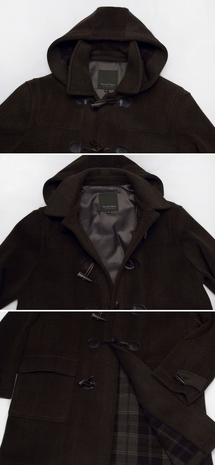 헨리코튼 오리지널 클래식 울헤링본 더플 코트 우드 그린 (105+) 상품이미지4