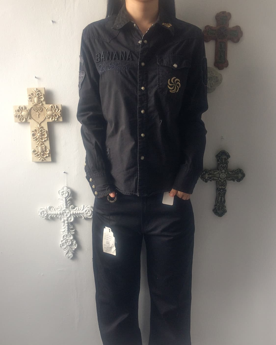 Needle work point shirt 상품이미지1