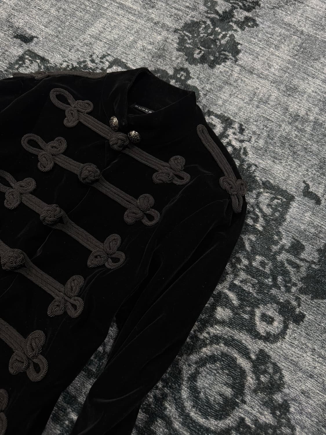 Punk rave gothic napoleon velour coat 상품이미지4