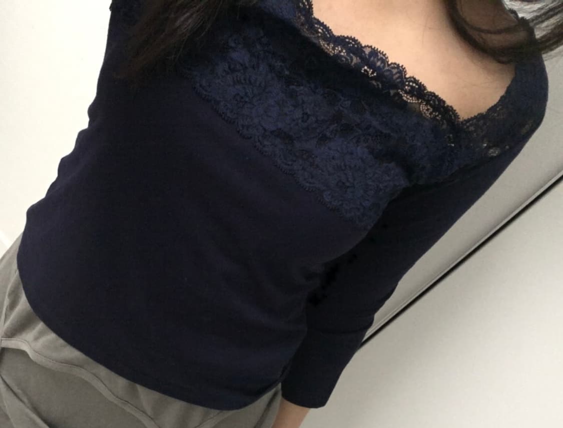 lace t shirt 레이스 네이비 7부티  상품이미지1