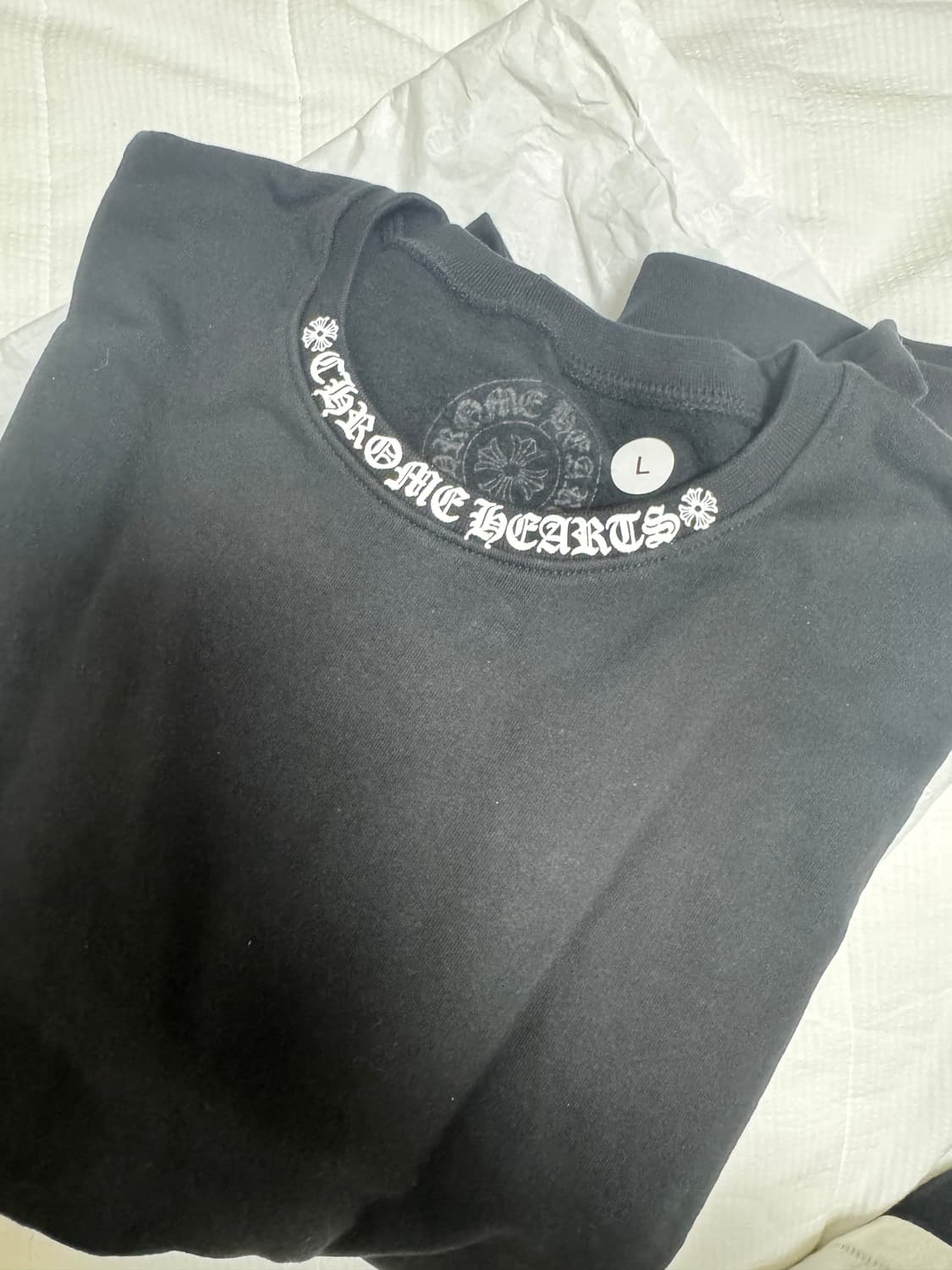 크롬하츠 넥로고 크루넥 스웨트셔츠 블랙 상품이미지3