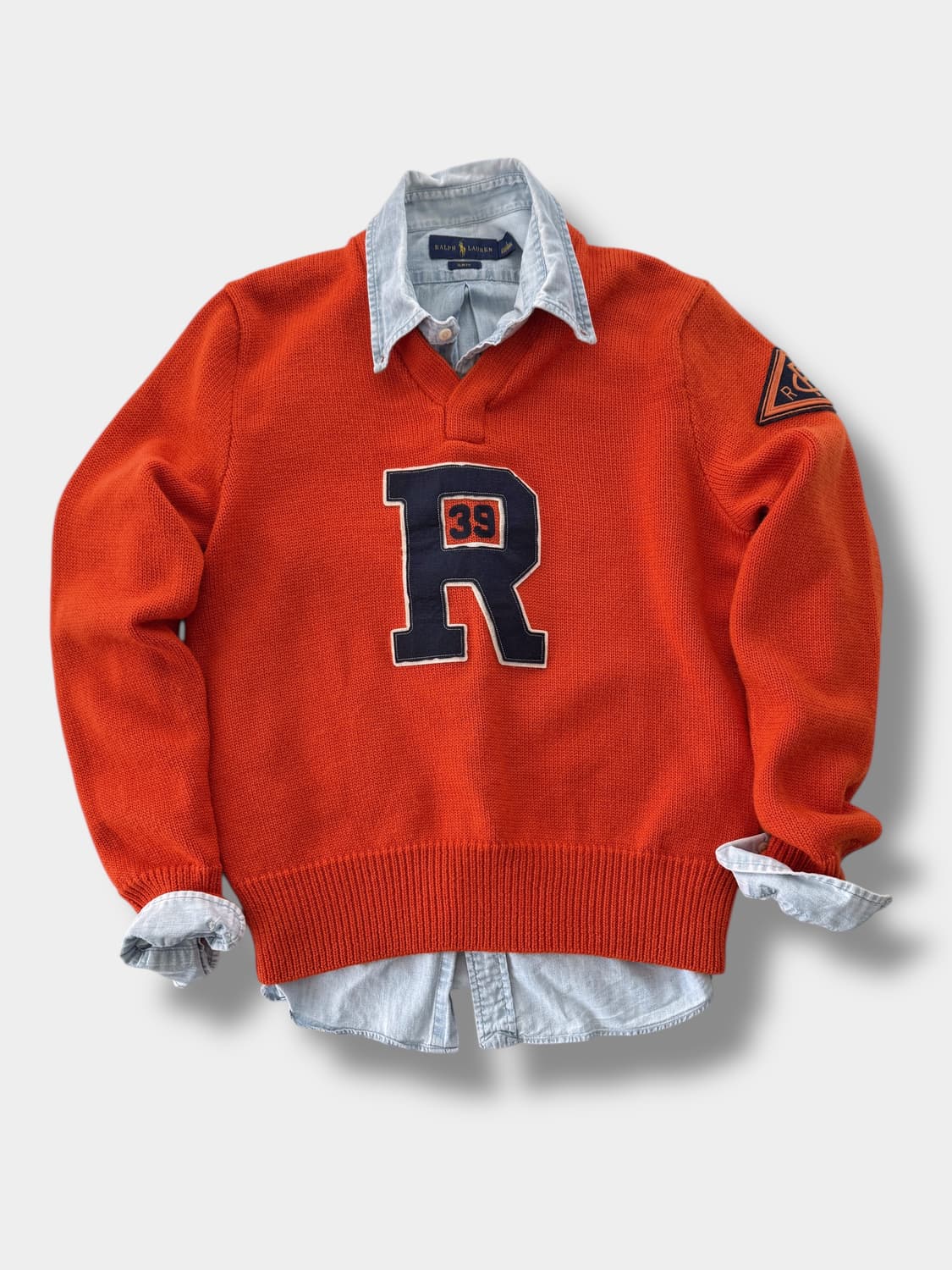 폴로 랄프로렌 럭비 00‘s 레터맨 해비울 컬리지 니트 상품이미지1