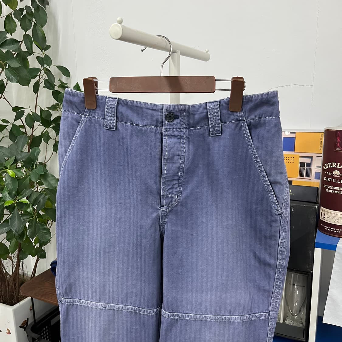 버버리 코튼/린넨 헤링본 팬츠 48 상품이미지2