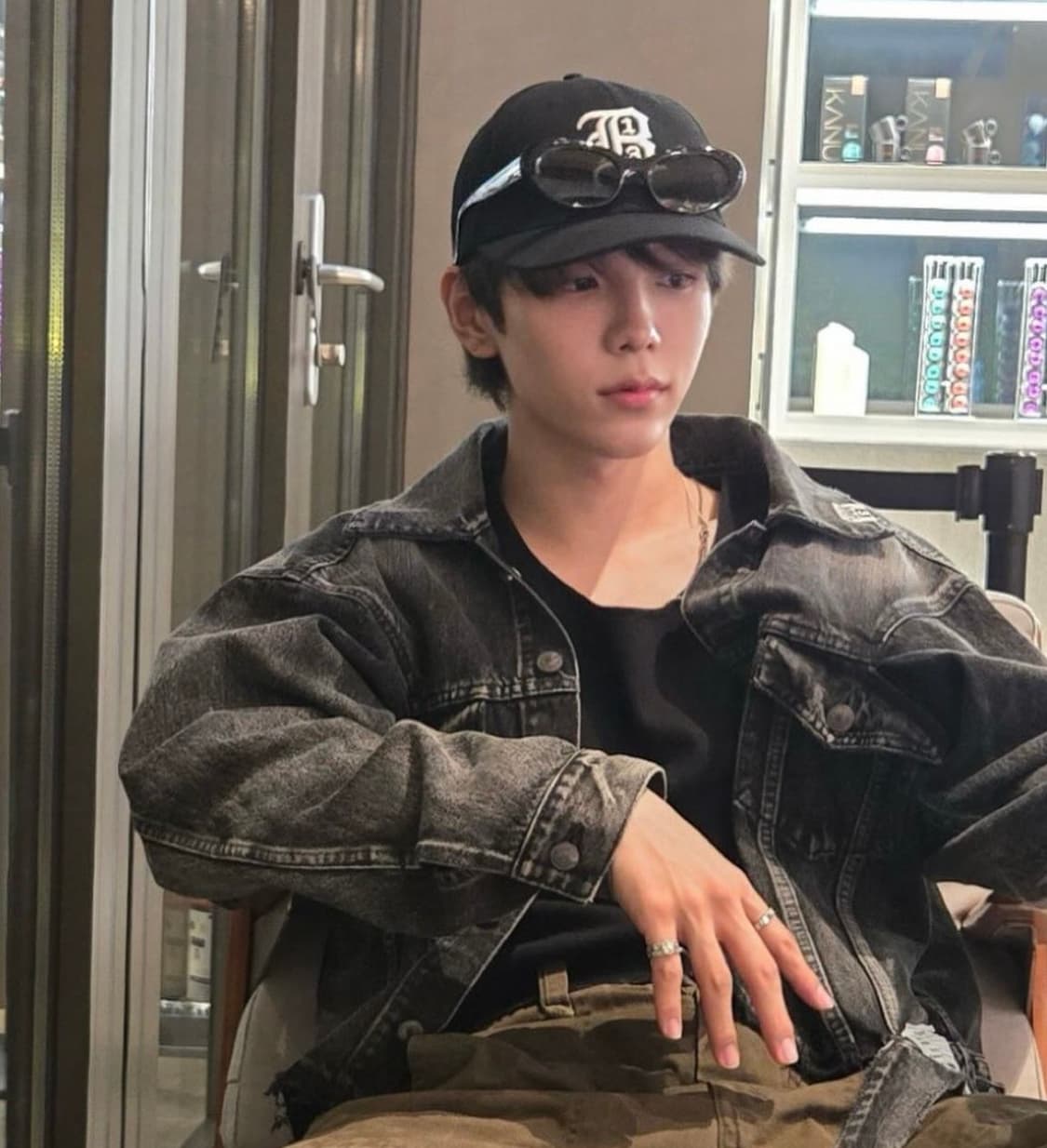 R13 알써틴 로고 볼캡 엠브로이드 코튼 볼캡 블랙 상품이미지2