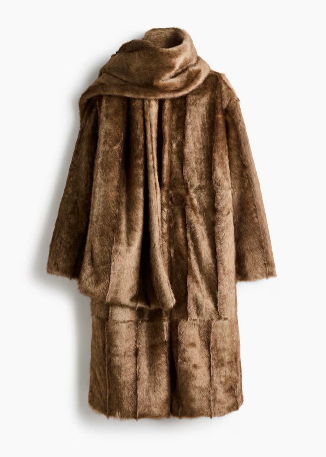 H&M 머플러 디테일 퍼 코트 상품이미지4