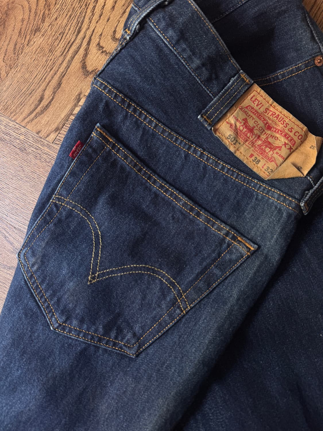 [38]00's 리바이스 501 멕시코제 스트레이트 생지 데님 팬츠 상품이미지5