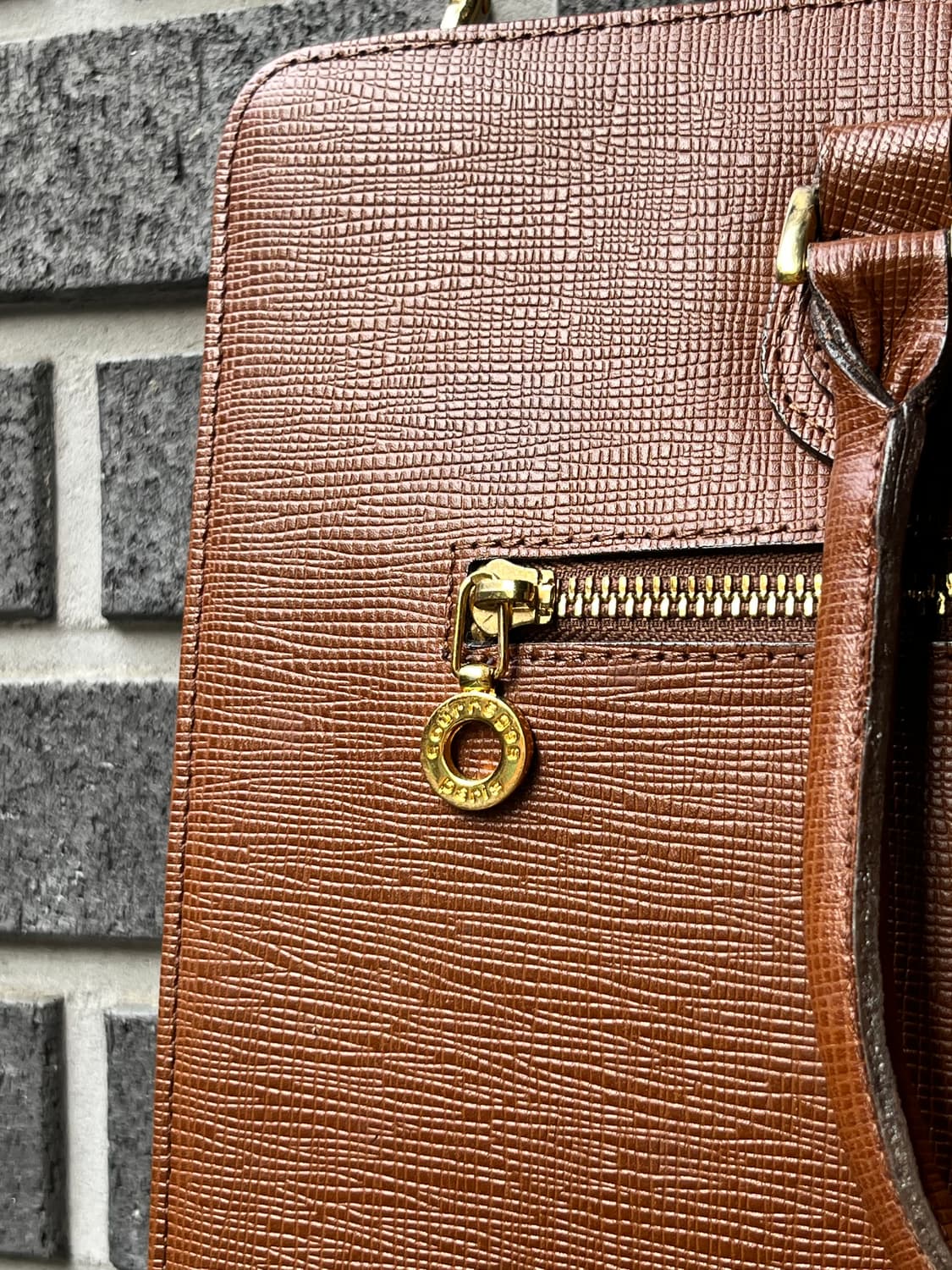 (더스트백)90s COURREGES 꾸레쥬 브리프케이스 라지 브라운 상품이미지6