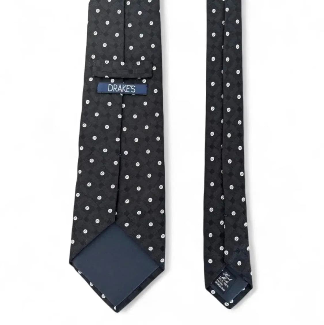 드레익스 도트 실크 넥타이 블랙 상품이미지2