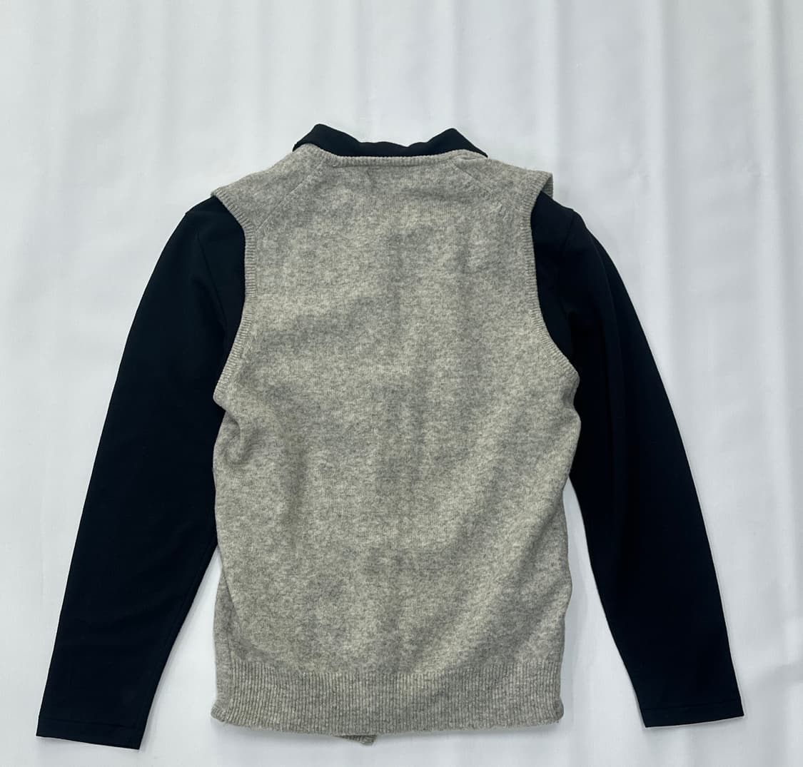 🐾무채색 겨울 에스닉 모리걸🐾 코디세트 니트 조끼 롱스커트 블랙 상품이미지5