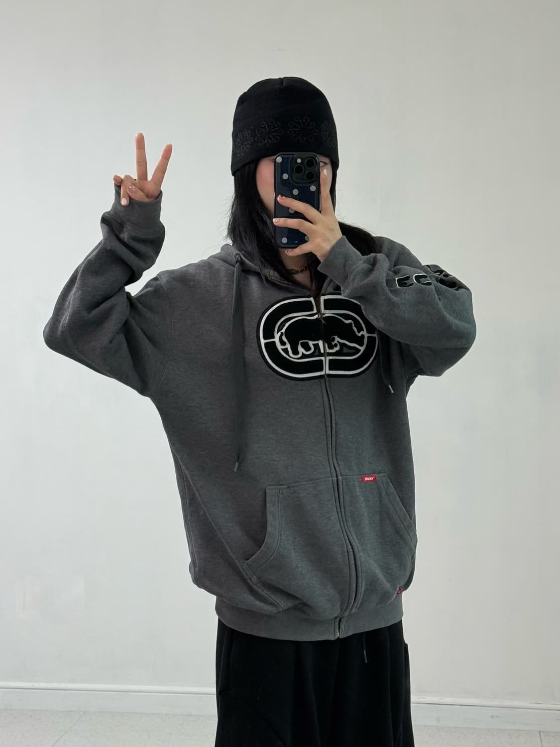 Ecko 차콜 빅로고 후드집업 상품이미지3