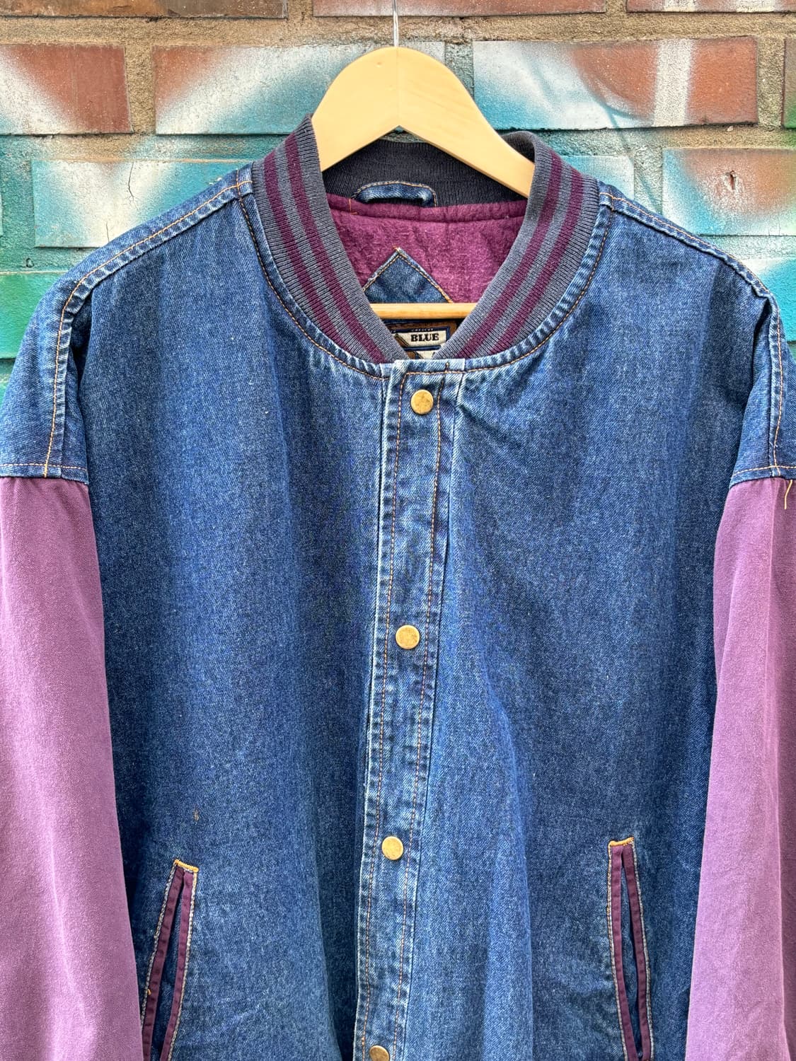 (XL) AMB 빈티지 데님 바시티 자켓 상품이미지3