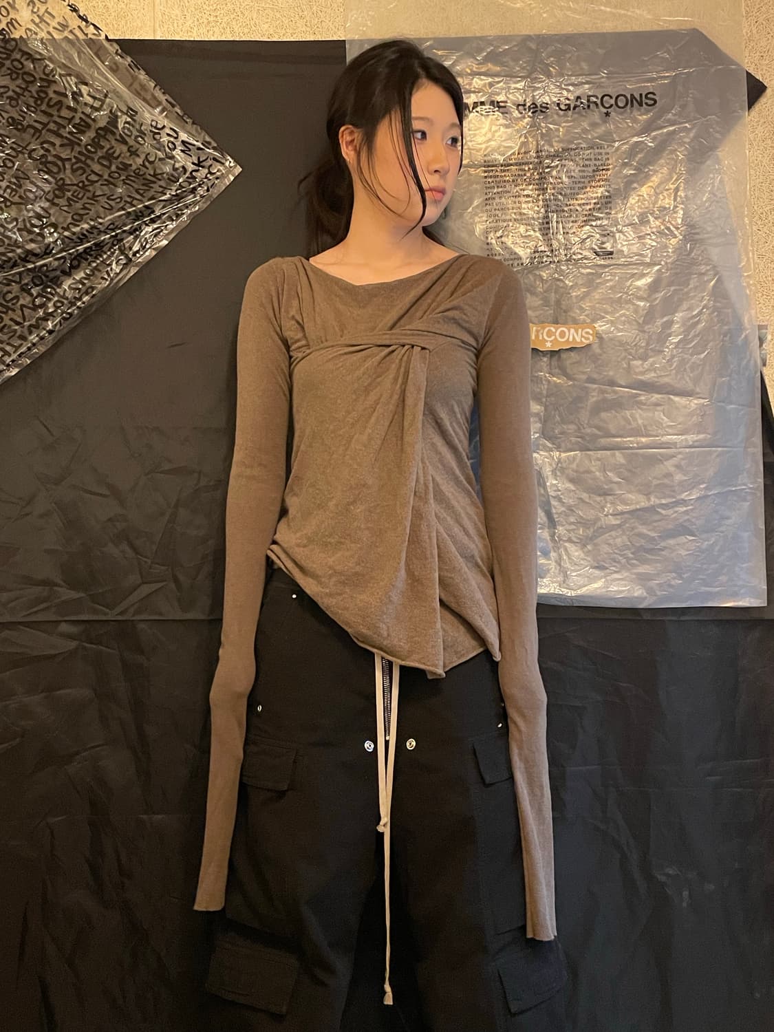 Rick Owens Lilies twisted drape long sle 상품이미지1