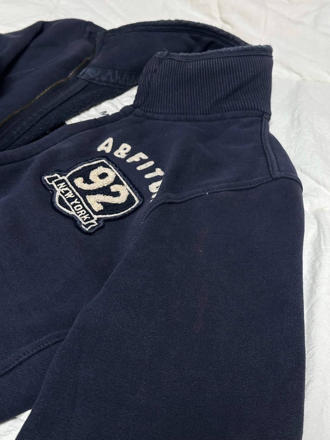 아베크롬비 코튼져지 집업 네이비 미디움 상품이미지6
