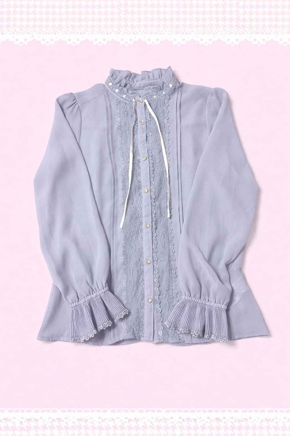 엑시즈팜 레이스 프릴 블라우스 상품이미지1