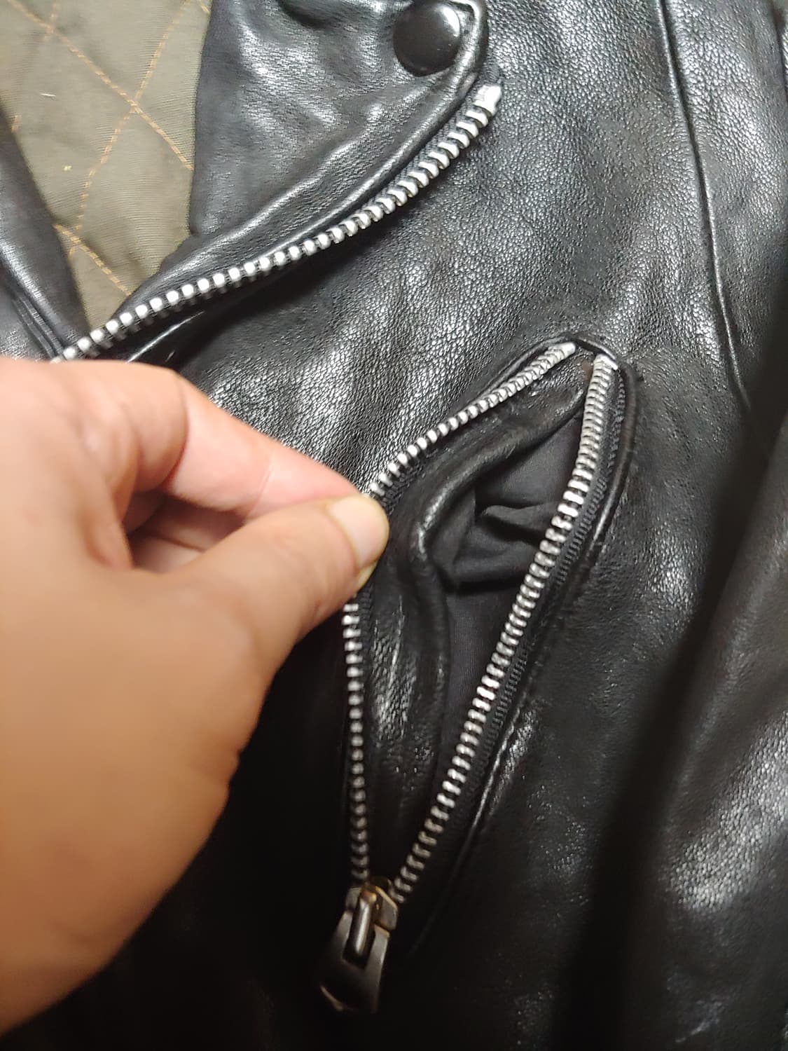 벌크업 헤비레더 라이더 자켓 슬림100 상품이미지8