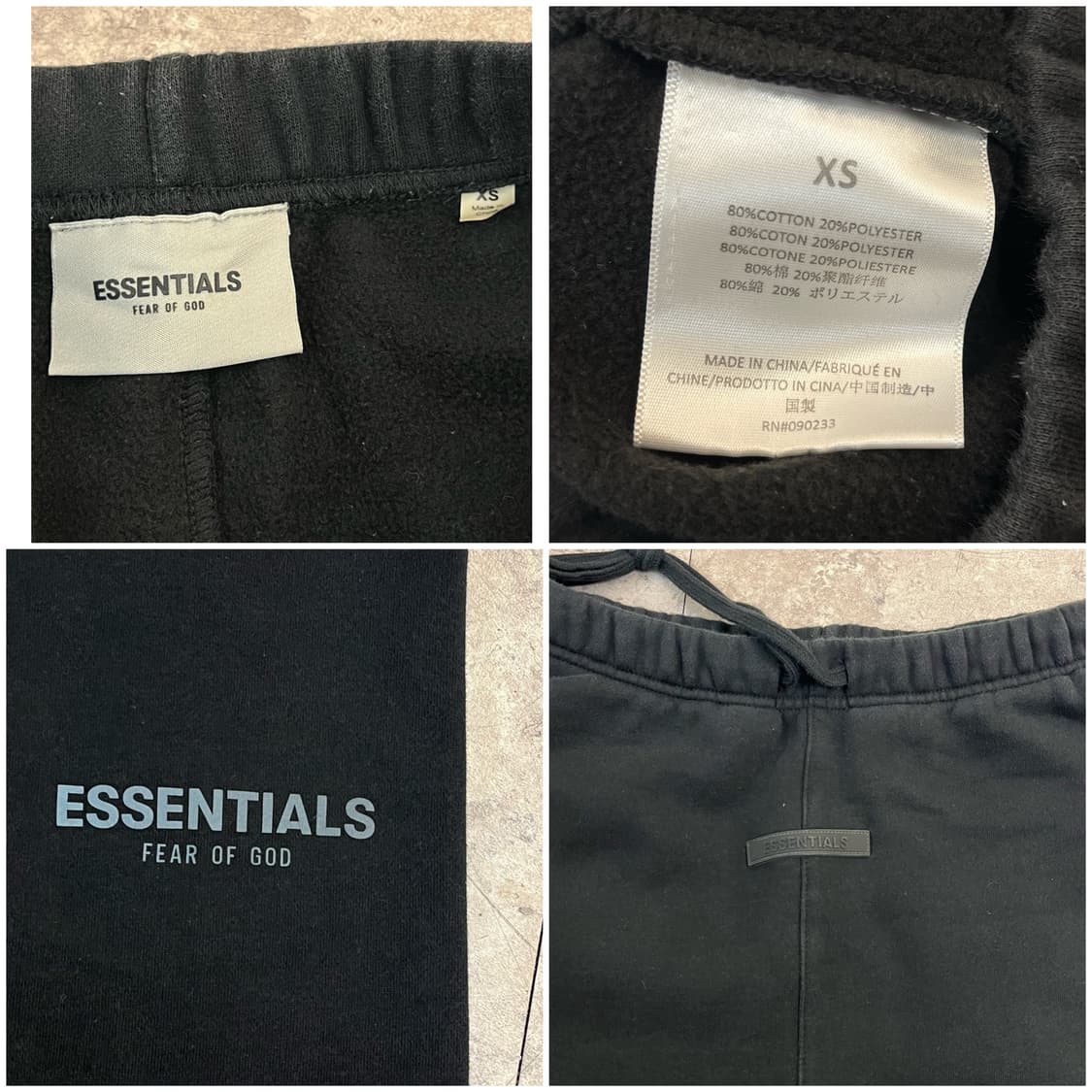 피어오브갓 에센셜 기모 스웻 조거 팬츠 블랙 XS #csz3639  상품이미지3