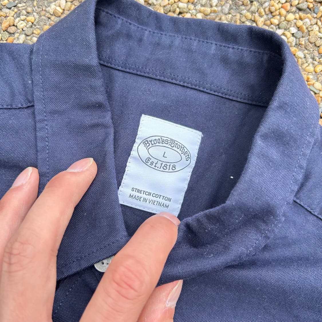 브룩스 브라더스 옥스퍼드 솔리드 네이비 셔츠 상품이미지4