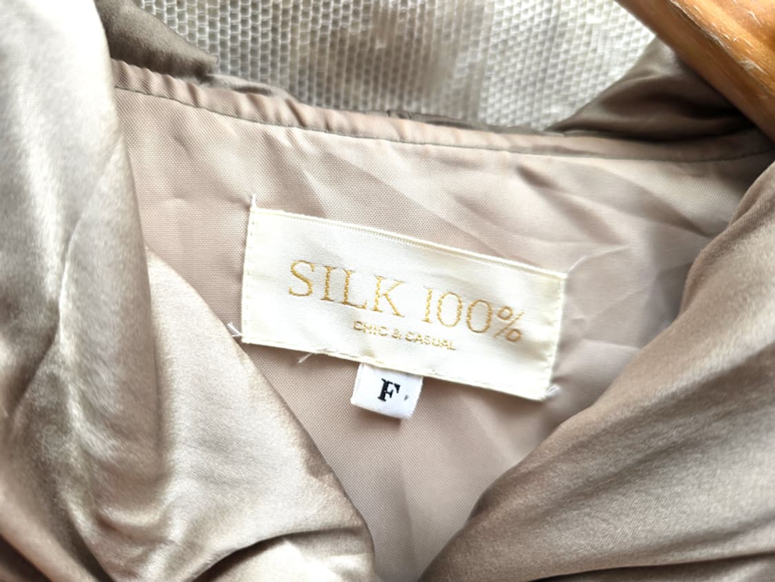 빈티지 실크 후드코트 실크 100% 상품이미지4