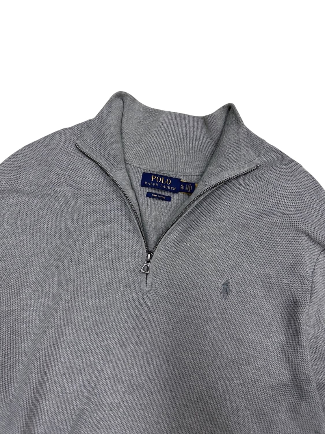 폴로 피마코튼 반집업 니트 쿨그레이 (XL~2XL) 상품이미지2