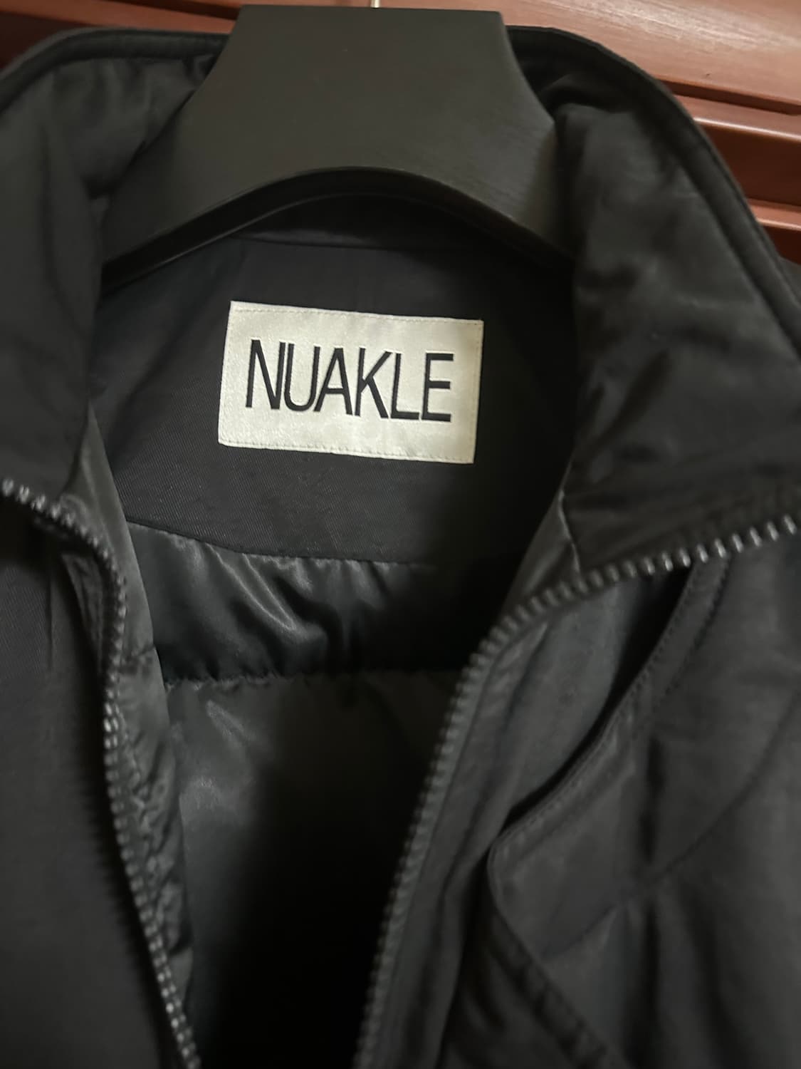 누아클레 NUAKLE 크롭 오리털 패딩 블루종 점퍼 블랙 2번 상품이미지4