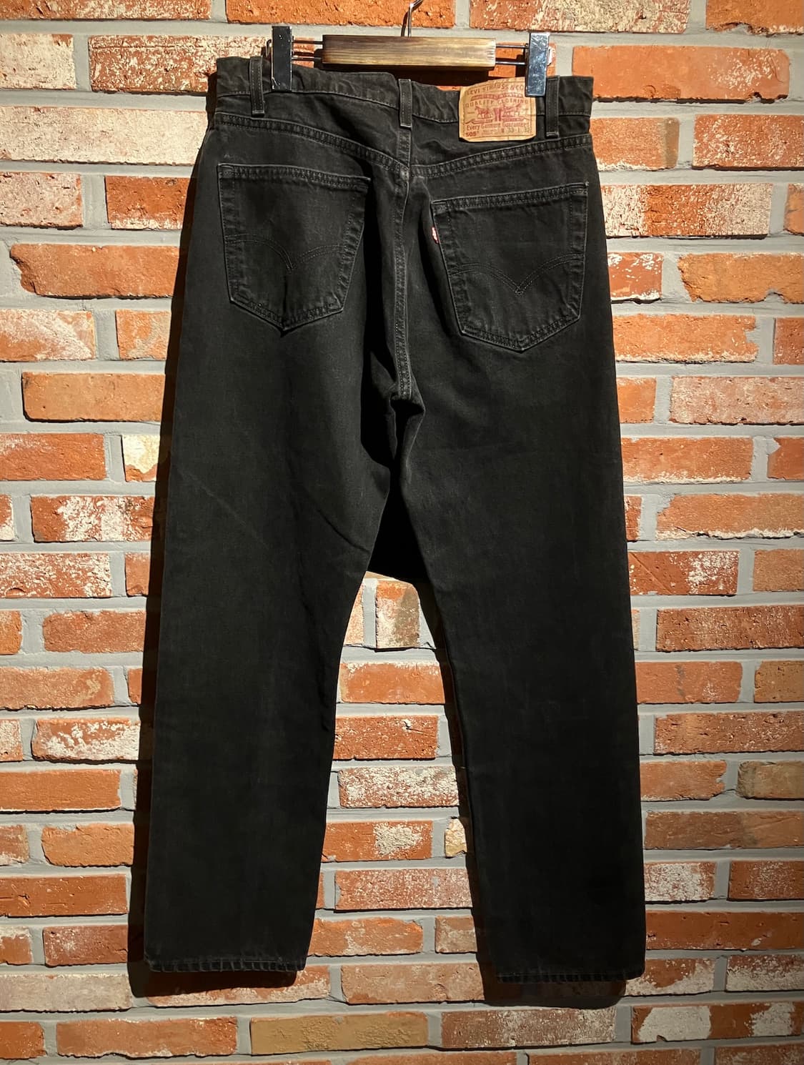 90s USA 빈티지 리바이스 505 블랙 데님 팬츠 상품이미지5