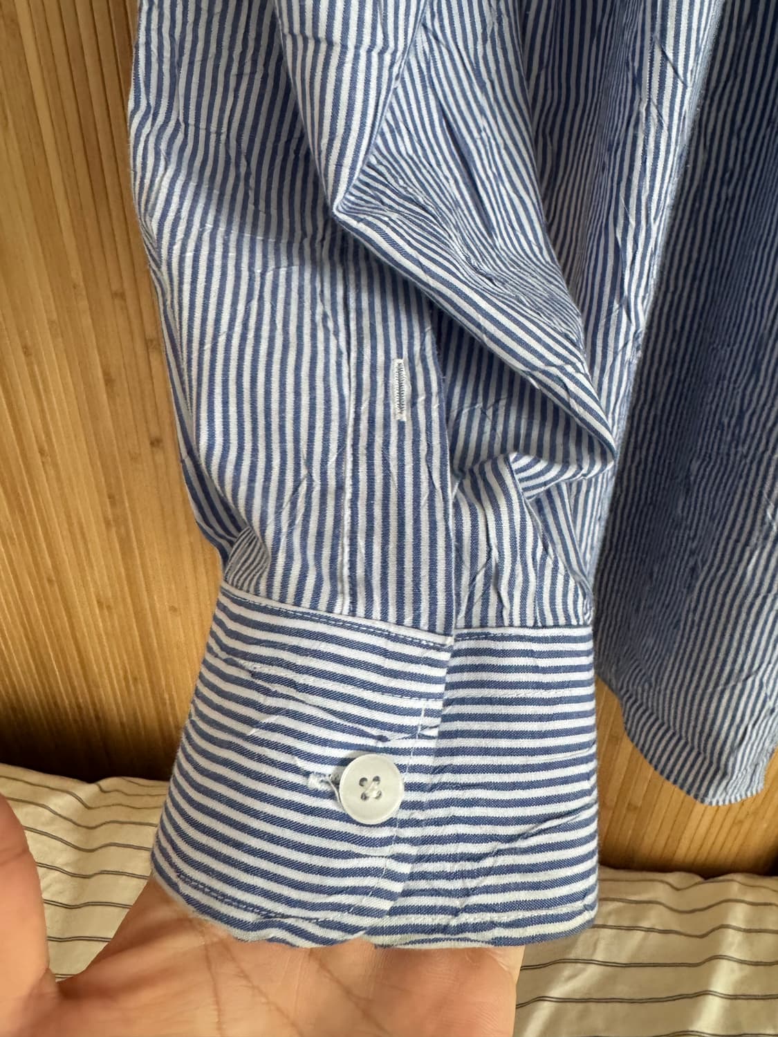 (1회착용) 윈더(WINDER) 윙클 스트라이프 셔츠 - L 사이즈 상품이미지8