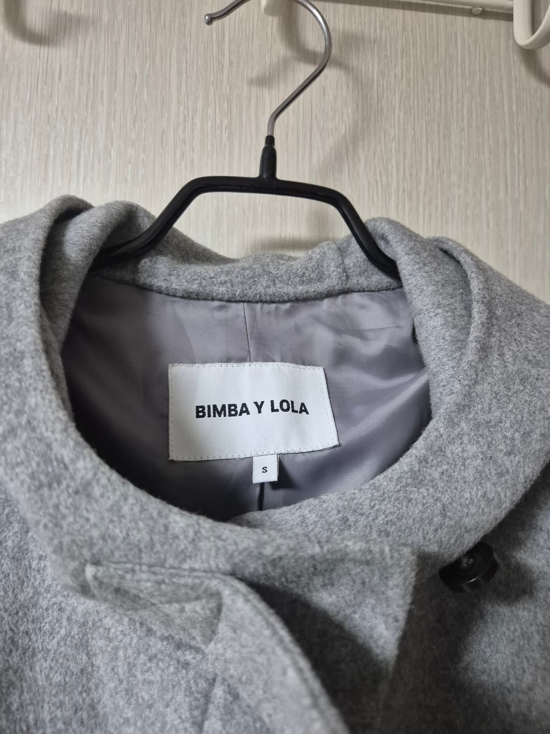 빔바이롤라 후드 롱 코트 그레이 울코트 S 상품이미지5