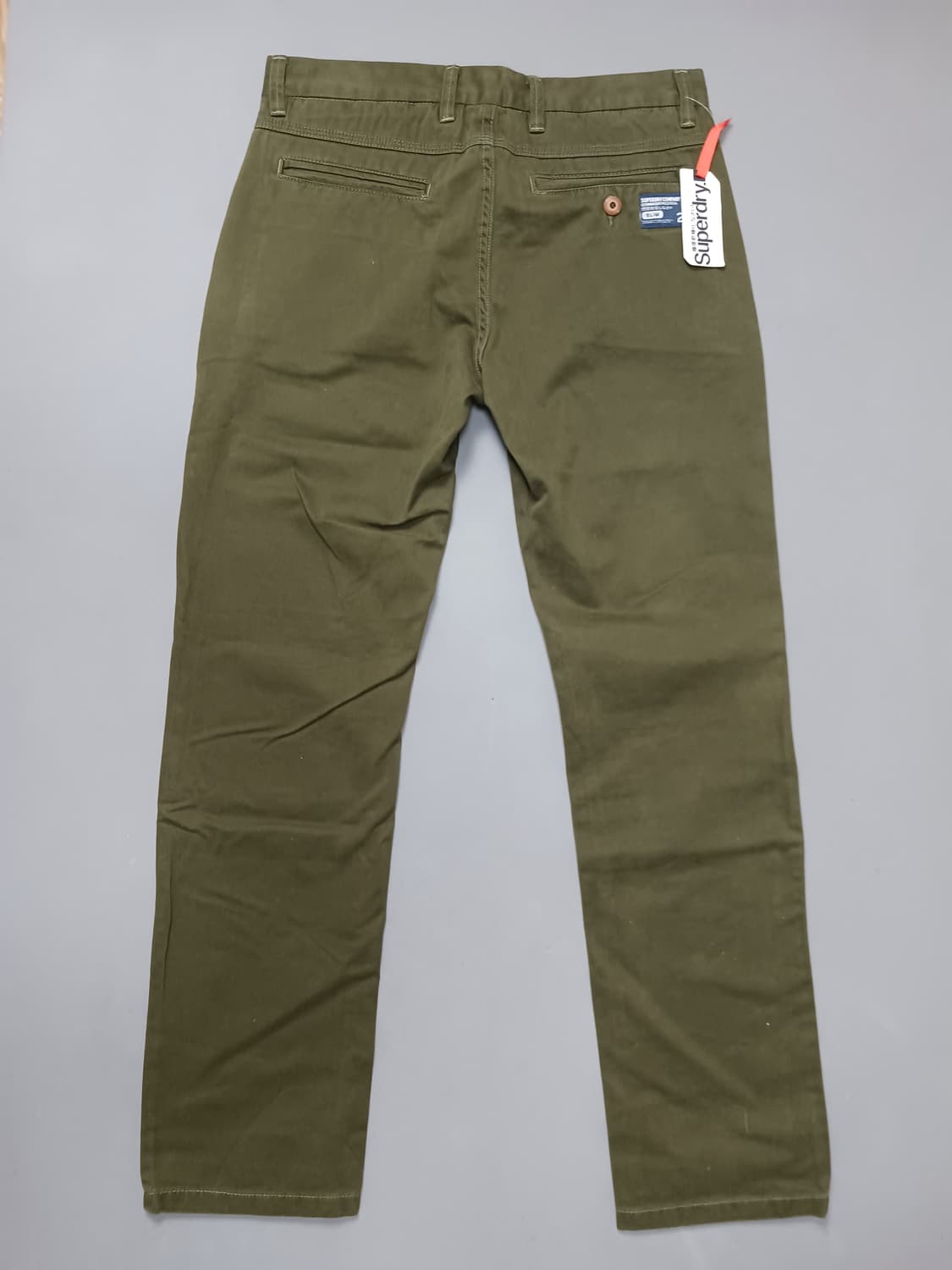 새제품 [34] 슈퍼드라이 슬림2핏 카키 치노 팬츠 상품이미지7