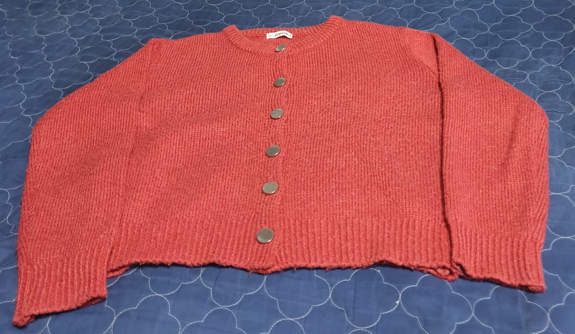 시크릿라벨 크롭 니트 가디건 버건디 (M) 상품이미지1