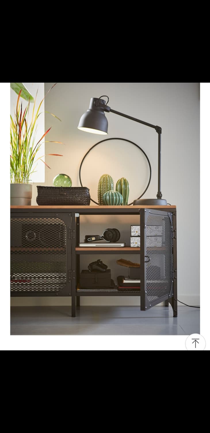 이케아 IKEA 피엘보 철제 원목 3문 선반장 TV장 상품이미지7