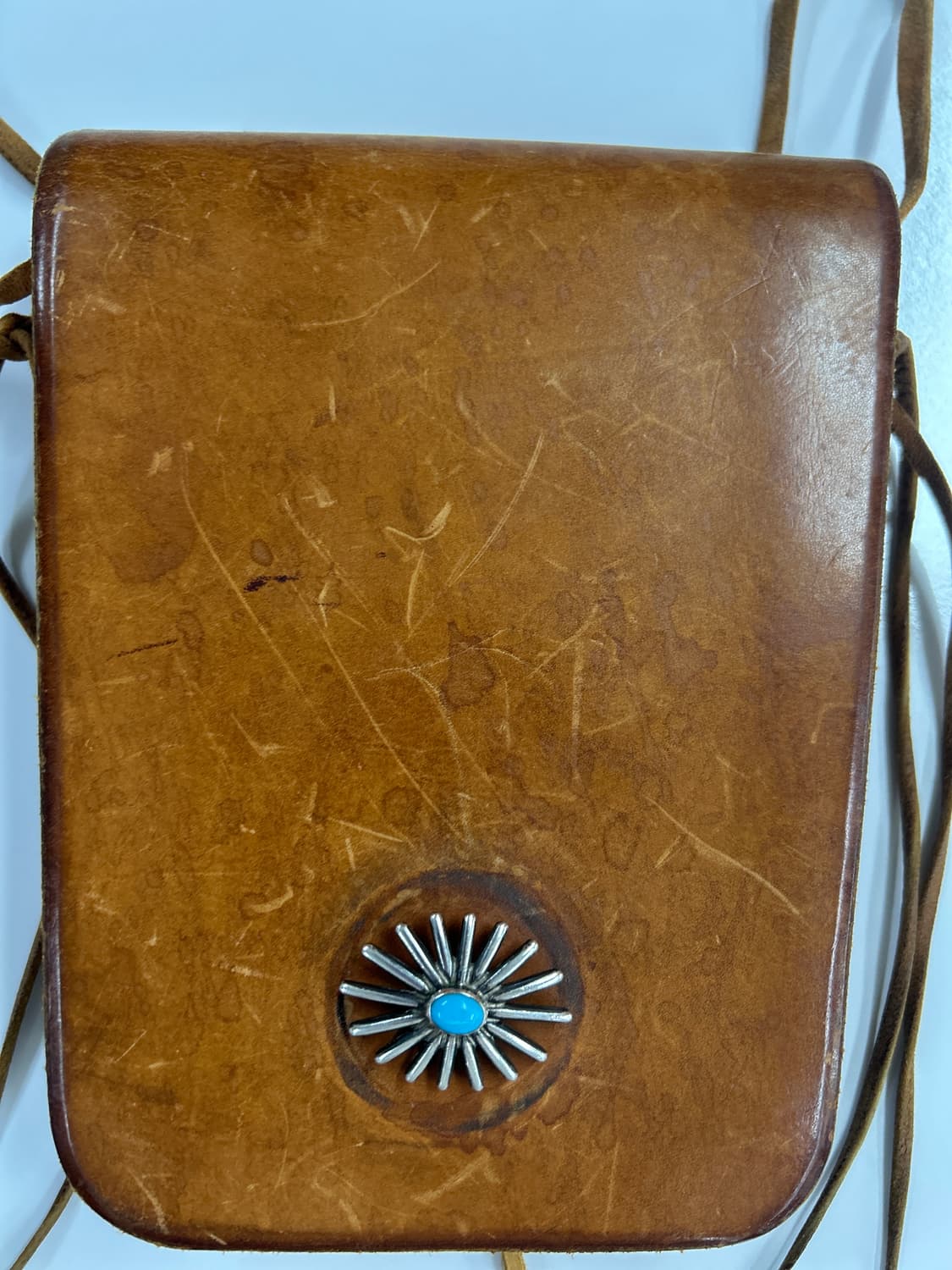 goros 고로스 네츄럴 새들레더 성게 터키석 콘초 웨이스트백 상품이미지2