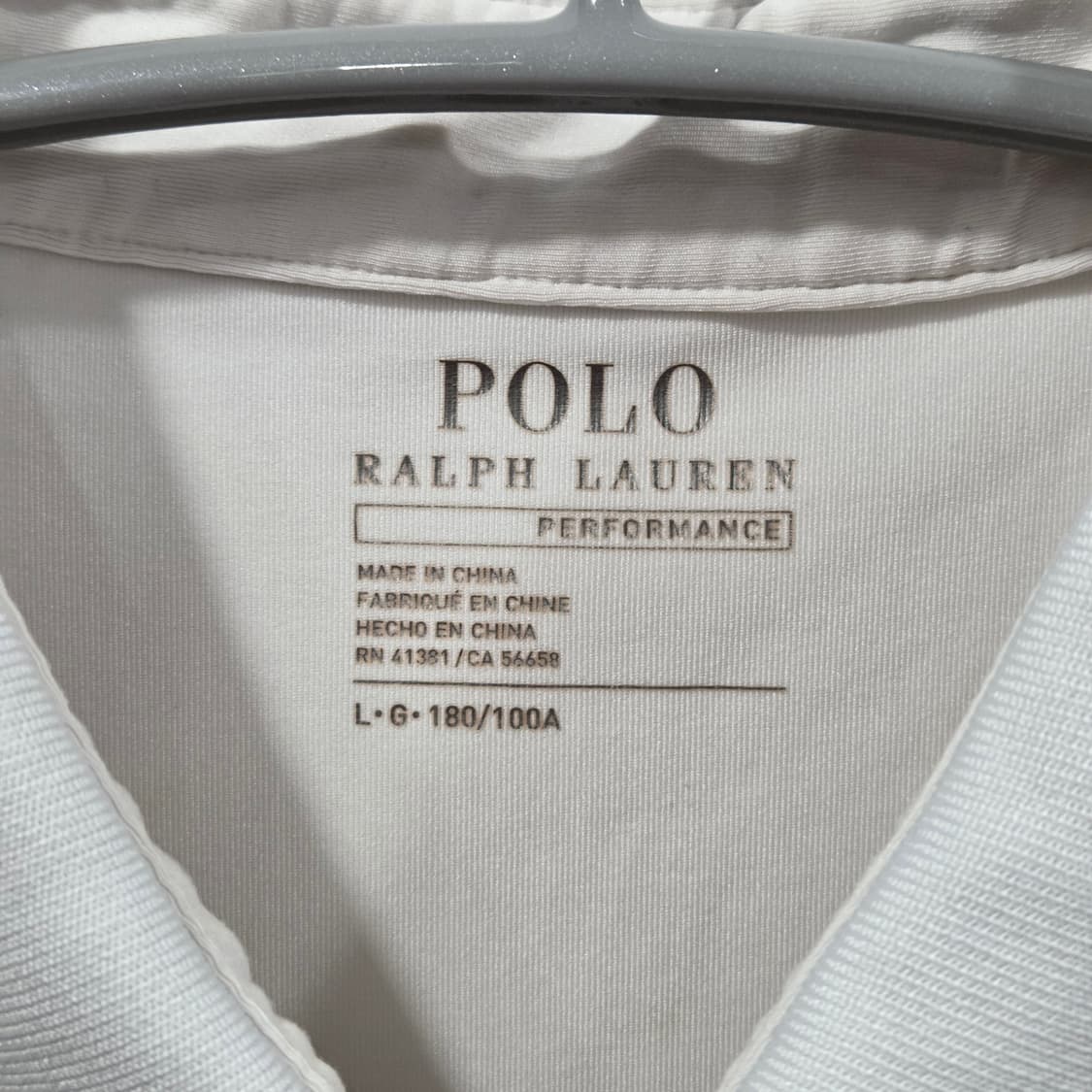 폴로랄프로렌 기능성 카라 화이트 반팔티 L  상품이미지3