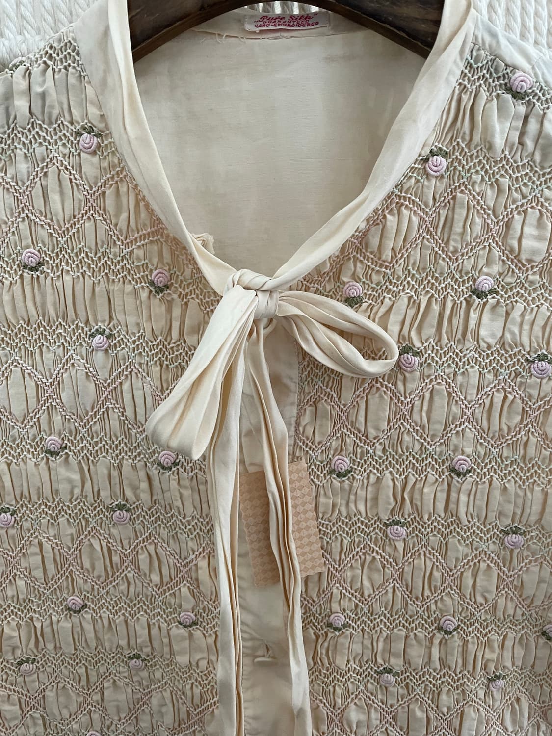 베이지 자수 블라우스 상품이미지5