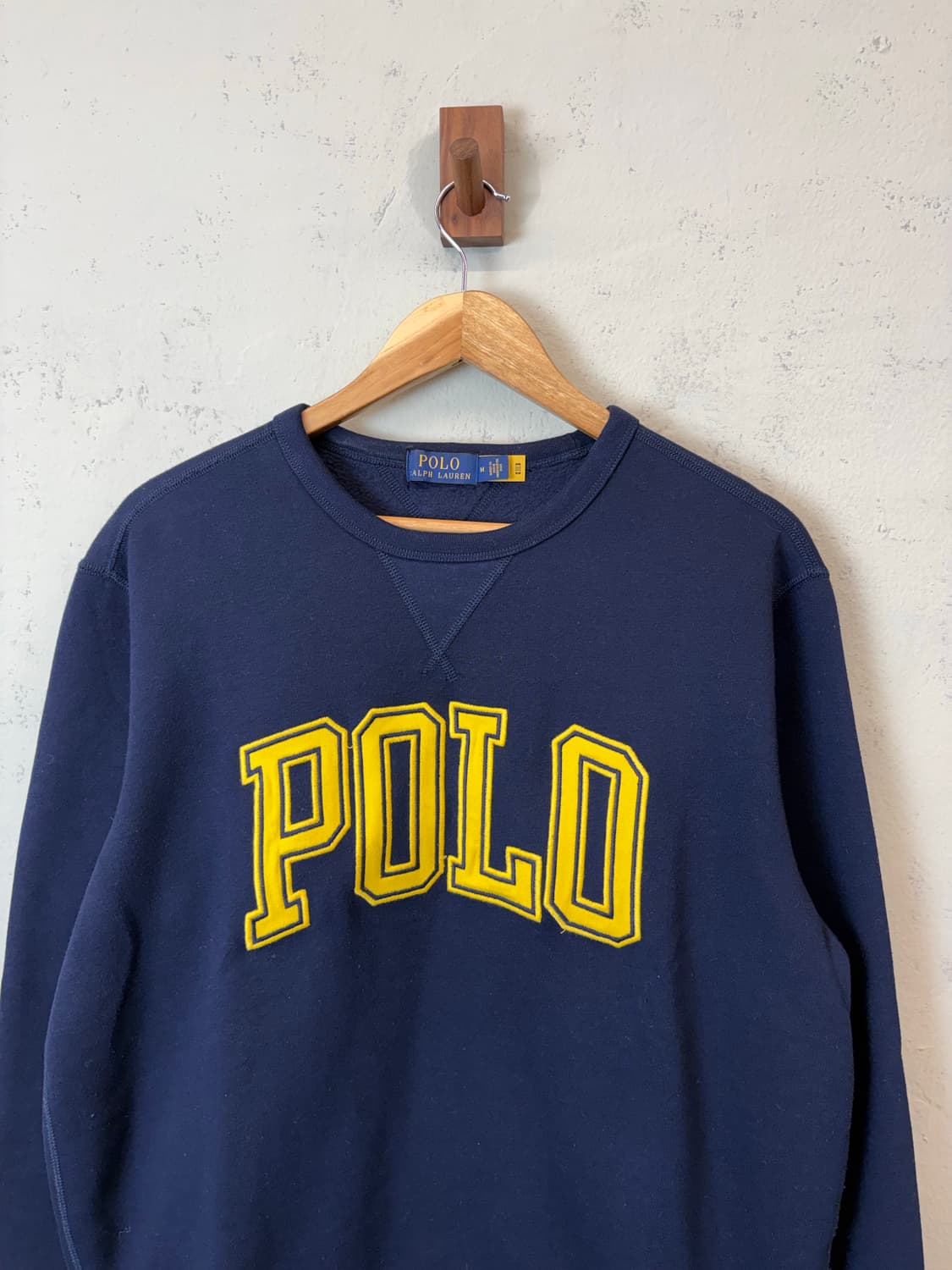 폴로랄프로렌 큐알 인증 빅로고 네이비 자수 맨투맨 상품이미지2
