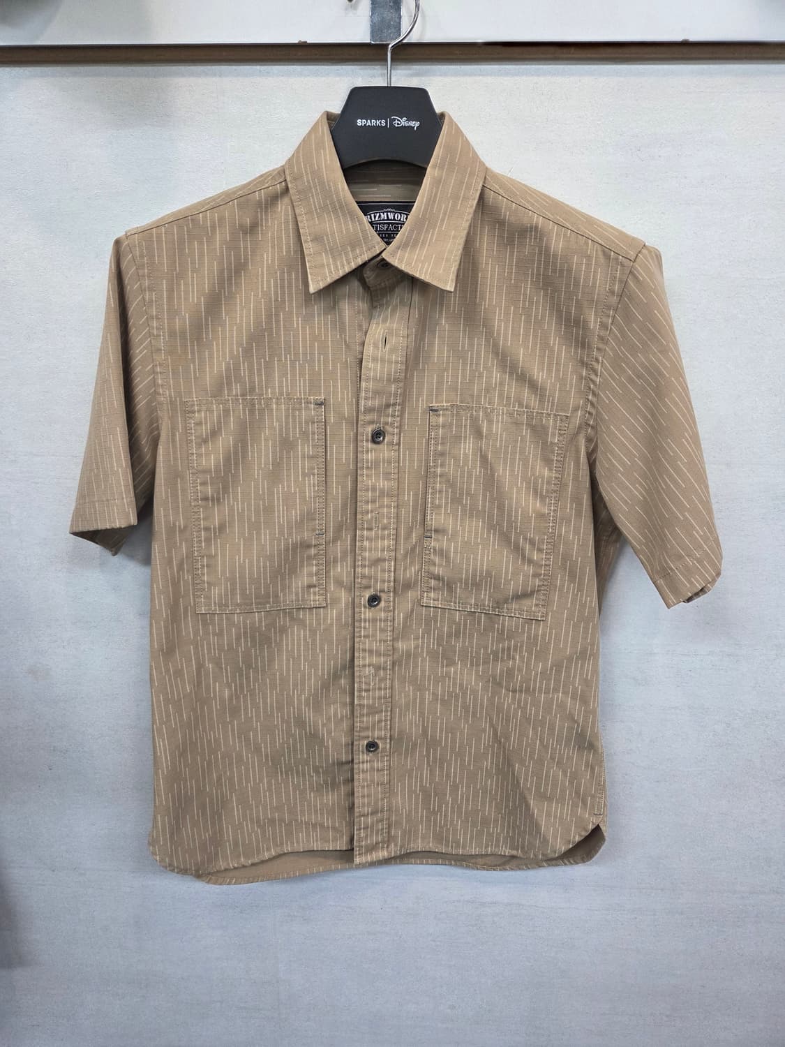 프리즘웍스 립스타 스트라이프 패턴 세로포켓 코튼 셔츠반팔 m 상품이미지1