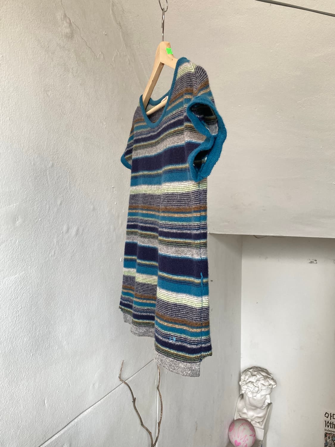 맥그리거 울 100 패턴 캡소매 니트 상품이미지4