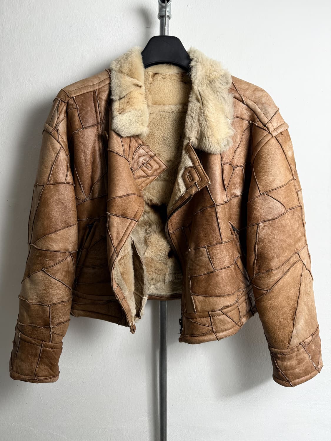 Vintage Sheepskin Patchwork Jacket 상품이미지5