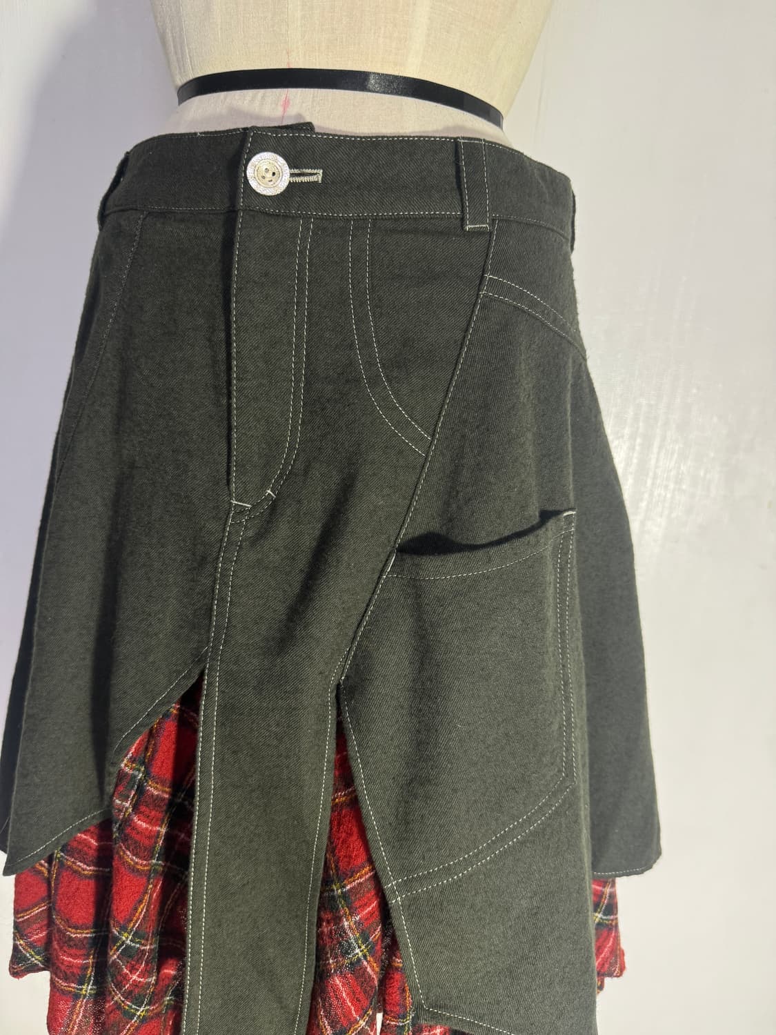 빈티지 비대칭 레이어드 스커트 아방가르드 y2k 꼼데가르송 준야와타나베 상품이미지7