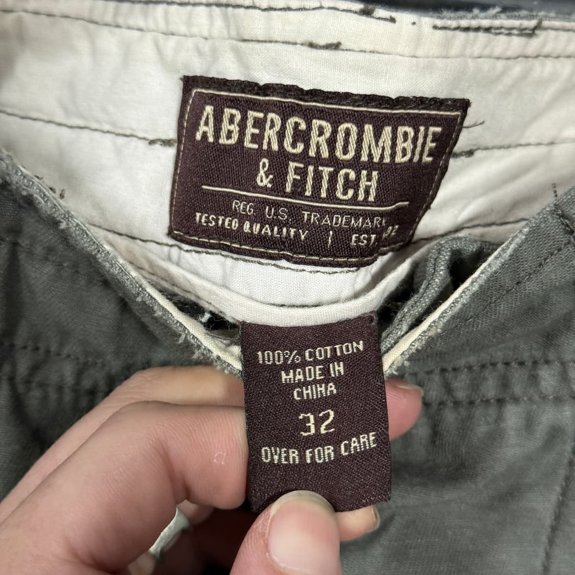아베크롬비 워시드 데미지 멀티포켓 와이드 카고 쇼츠 팬츠 상품이미지7