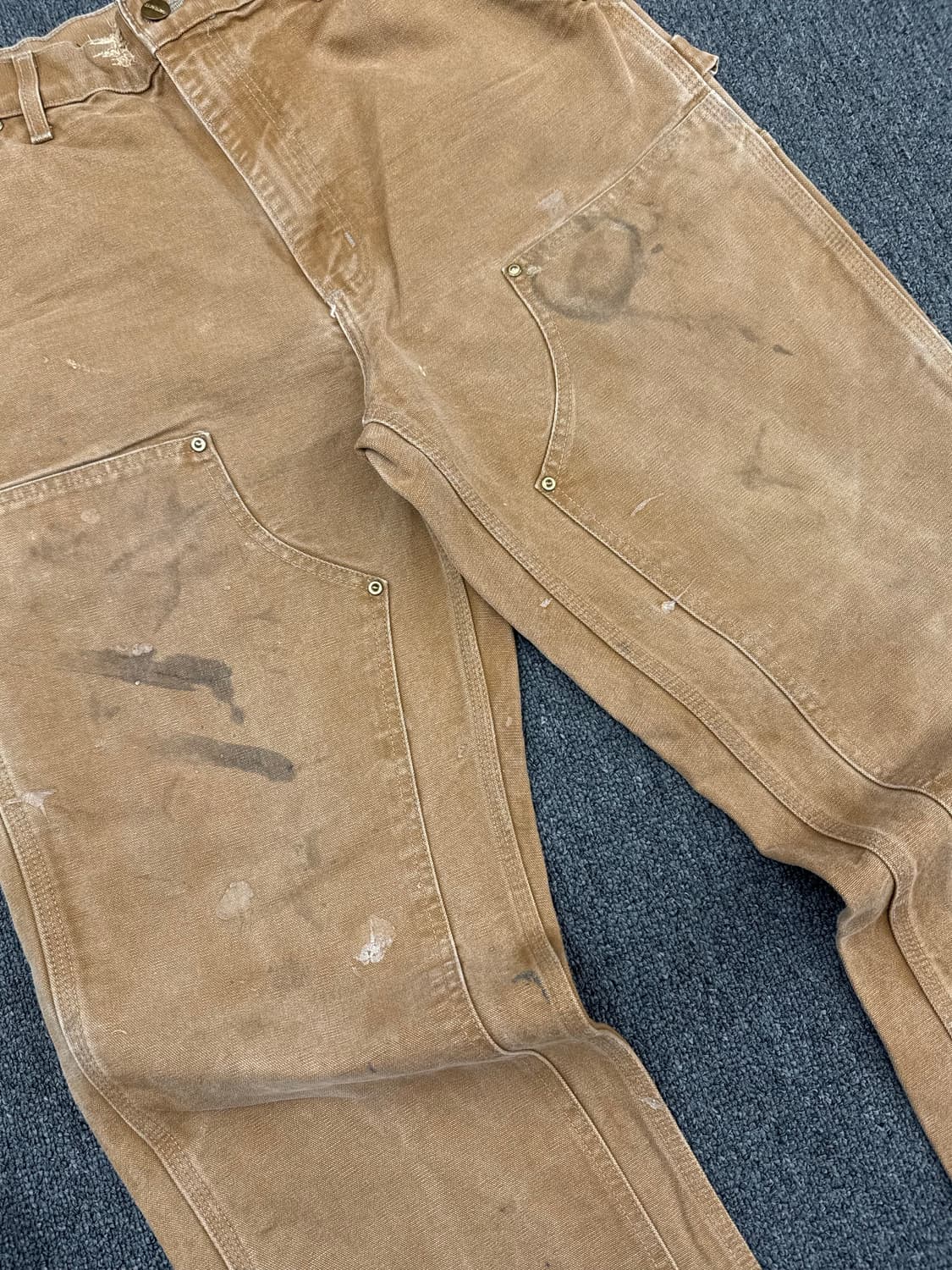 32)칼하트 빈티지 B01 브라운 더블니 워크팬츠 상품이미지4