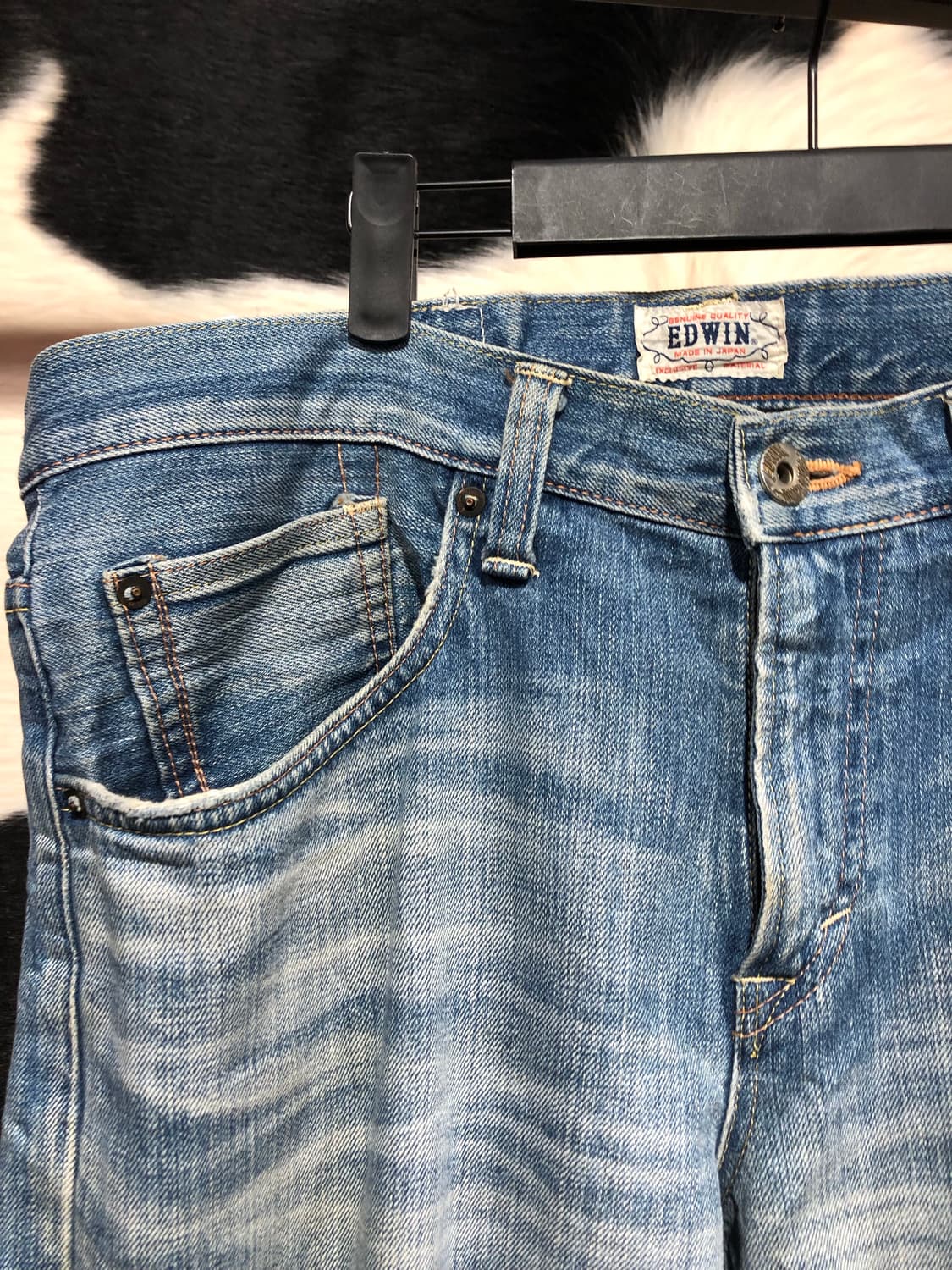 에드윈 데미지 디테일 워싱 데님팬츠 상품이미지3