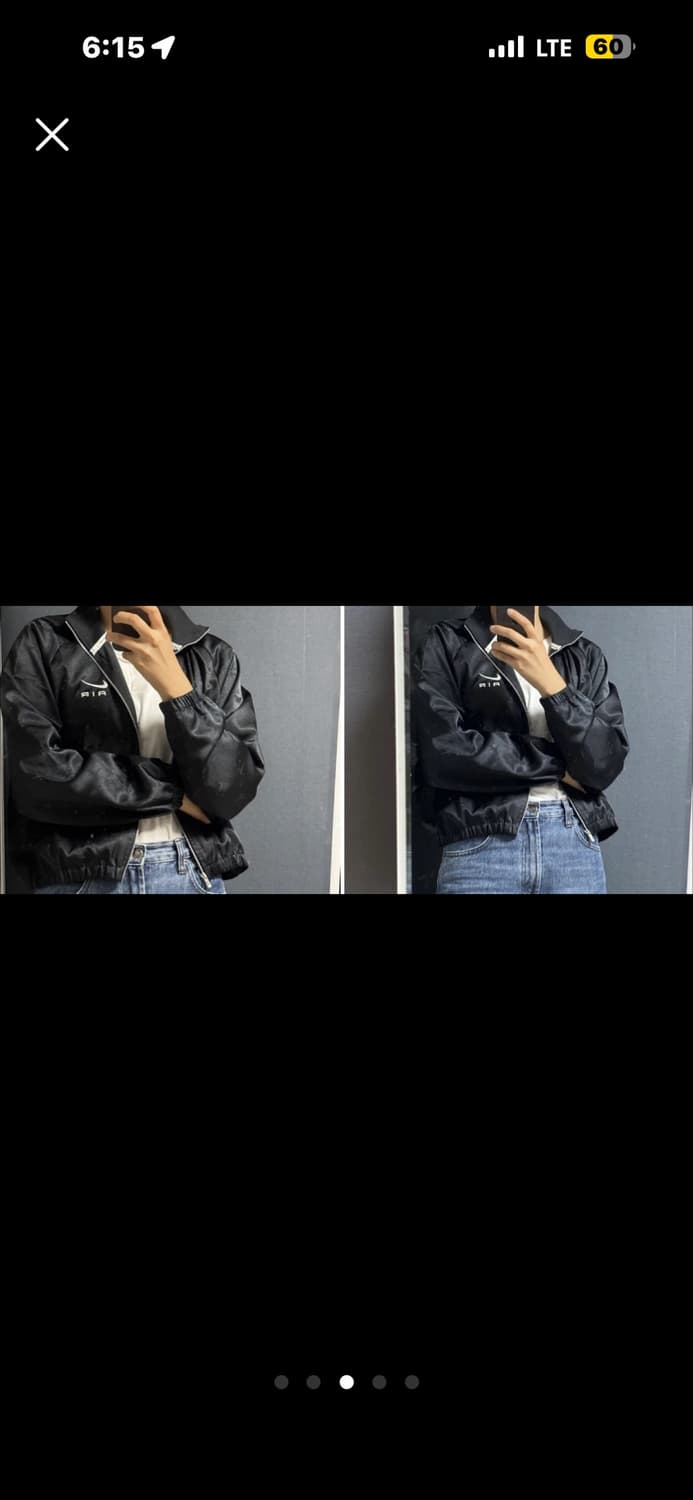 나이키 에어 새틴 크롭 져지 블랙 M 새상품 상품이미지3